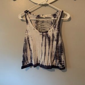 Aeropostale blue and white tye die tank